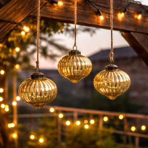 VIXM-14046 Boule de Noël suspendue en verre en forme d'oignon, décoration élégante pour arbre de Noël |   Ornement de luxe de haute qualité pour la maison et la décoration festive - Product Image 4