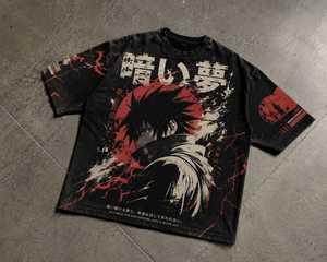 เสื้อยืดลายการ์ตูนผู้ชาย แขนสั้น พิมพ์ลายสกรีน คอกลม สไตล์สตรีท ผ้าฝ้ายเจอร์ซีย์ 100% ทรงหลวม ไม่เป็นขุย - Product Image 1