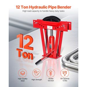 Piegatubi Idraulico per Rame da 12 Tonnellate, 6 Matrici, Regolabile 90/180°, Capacità 1/2" e 2" - Product Image 2