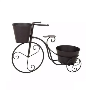Best Selling Trendy Mini Iron Powder Coated <b>Cycle</b> Planters Stylish Hanging Flower Pots for Home Elevate Garden Balcony - Product Image 3