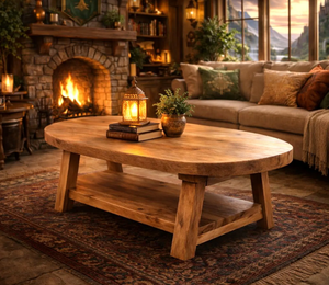 Nouvelle table de salle à manger au design attrayant, deux couleurs, bois de manguier massif, style vintage, finition naturelle et noire, pieds courbés - Product Image 2