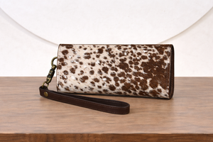 Western Checkered Pattern Cowhide Leather <b>Wristlet</b> Wallet for Women Turquoise Concho Clutch Wallet Ladies Card Holder Purse - Product Image 3