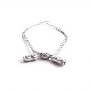 Cordon de chapeau QUICK WAY INDUSTRIES en Mylar argenté pour cérémonies générales avec pompons, couleur argent personnalisée - Product Image 4