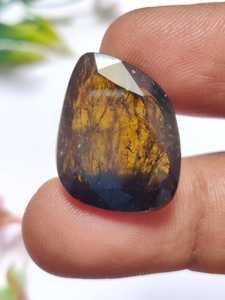 Turmalina gris oscuro facetada natural, piedra suelta para joyería premium, corte elegante, certificada por terceros - Product Image 5