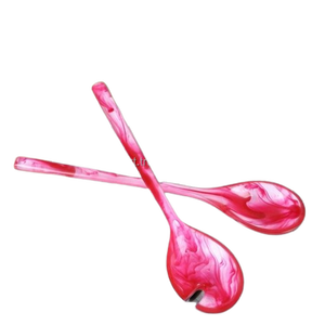 Fourchette à salade cuillère à tourbillon rouge avec logo personnalisé ensemble de couverts en résine d'excellente qualité pour un usage quotidien et les mariages - Product Image 3