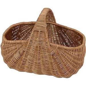 Cesta de Mimbre Tejida de Ratán Willow, Cesta de Almacenamiento Semicircular con Asa, Cesta de Flores Pequeña y Resistente, Contenedor para Picnic - Product Image 2