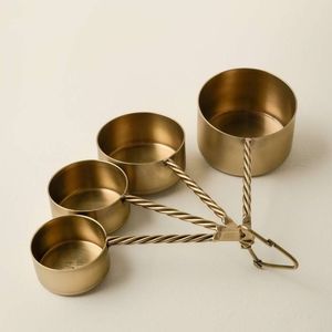 Ensemble de tasses et cuillères à mesurer réutilisables en métal couleur or, capacité de 236 ml, tasse à mesurer réutilisable de qualité alimentaire pour la cuisine - Product Image 5