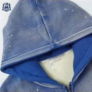 <b>Top</b> Selling Cotton Blended <b>Distress</b> Embroidery Hoodies Wholesale Price Different Color <b>Distress</b> Embroidery Hoodies - Product Image 3