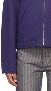 Veste de travail unisexe en toile robuste, style vintage, imperméable, violette, avec fermeture éclair, service OEM - Product Image 4