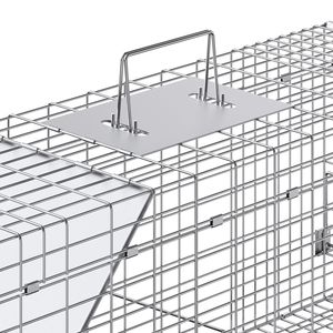 Trampa para Animales Vivos de Hierro Galvanizado de 31 x 10 x 12 Pulgadas, Trampa Plegable para Gatos y Conejos, Trampa Humana para Animales Pequeños - Product Image 4