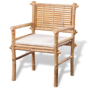 Wholesale <b>Bamboo</b> Armchair Outdoor Indoor Patio Chair with Cushion Natural Durable Garden Furniture OEM ODM Made in Vietnam - Product Image 3