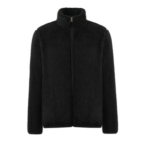 Chaqueta de Forro Polar Negra para Hombre, con Cierre Completo, Cuello Alto, Estilo Casual para Invierno - Product Image 6