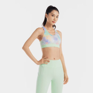 Soutien-gorge de sport dos nageur pour femme, imprimé tie-dye, maintien moyen, respirant, pour yoga et activités sportives, en Spandex et Polyester, en vente en ligne - Product Image 3
