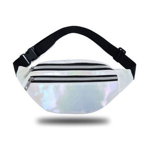 Riñonera Metálica Unisex de Moda con Cierre de Cremallera, Formato de Caja, Portátil, Impermeable, de Poliéster con Brillo, para Uso Diario y Caminatas - Product Image 4
