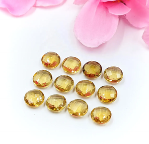 พลอยซิทรินสีเหลืองทรงกลมเจียระไนคุณภาพ AAA ขนาด 12x12 มม. สำหรับทำเครื่องประดับ - Product Image 4