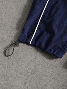 Factory OEM Custom Men's Wide Leg White Sport Pants Black Accent Side Panels Relaxed Fit Drawstring Waist - Product Image 5