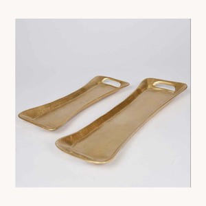 Elegante bandeja de servir de acero inoxidable dorado, bandeja moderna decorativa para presentación de alimentos, para dátiles, chocolates y bocadillos. - Product Image 5