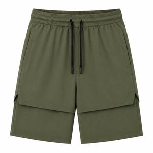 Shorts Bermuda Décontractés pour Hommes, Couleur Unie, Taille à Cordon, Poches, Séchage Rapide, Respirant, Infroissable, Tissu en Toile Écologique - Product Image 3