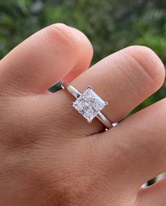 3 Carat Princess Cut Lab Grown <b>Diamond</b> 4-Prong Solitaire Engagement <b>Ring</b>, IGI Certified - Product Image 3