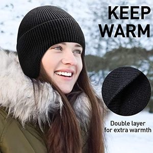 Bonnet cagoule unisexe noir côtelé premium le plus vendu, doublé polaire, chaud et extensible, idéal pour les sports de plein air, vente en gros OEM - Product Image 3