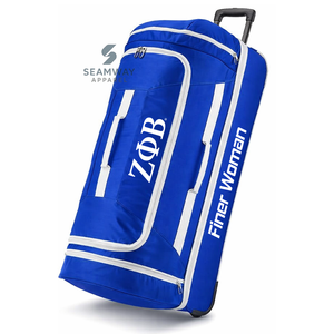Maleta de Viaje con Ruedas de Pana de la Hermandad Zeta Phi Beta, Equipaje de Cabina Portátil, Ruedas Suaves, Asa Telescópica, Gran Capacidad - Product Image 1
