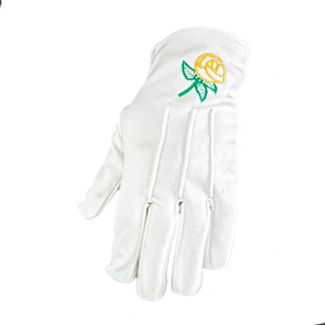 Masonic Regalia Soft Cotton <b>Gloves</b> 100% Cotton Custom Embroidered Logo Hot Sales for Winter Outdoor Daily Life - Product Image 4
