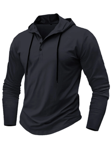 Sweat à capuche pour homme, sport d'hiver en plein air, coupe régulière, manches longues, cordon de serrage, respirant, 100% coton molletonné, service OEM, 400 Solid - Product Image 3