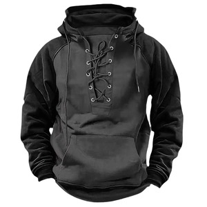 <b>Men's</b> Casual Long Sleeve Oversized Workwear Jacket Autumn Winter Color Block Hoodie Sweatshirt Youth Fashion Polyester Sets - Product Image 4
