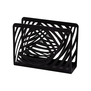 Porte-mouchoirs en métal décoratif, organisateur noir en forme de demi-lune, 6 pièces en designs variés, porte-mouchoirs en métal - Product Image 5