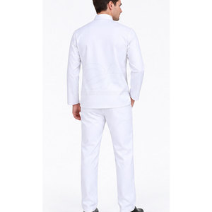 Ensemble de vêtements de travail pour chef en gros, pour le personnel de cuisine de restaurant, veste professionnelle à manches longues en polyester/coton, pantalon et tablier - Product Image 2