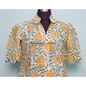 Vestidos Midi Casuales de Punto con Cuello en V Estilo Canguro de Diseño Indio para Mujer, Ecológicos, Lavables, con Estampado Floral y Decoración de Botones, 100% - Product Image 2