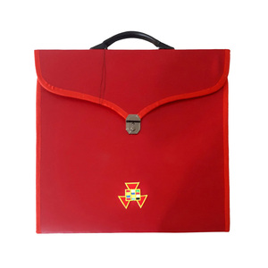 Estuche de Cuero Rojo Personalizado para Mandil de Capítulo de Alto Sacerdote, Maletín de Regalia Masónica, Estuche de Almacenamiento al por Mayor OEM - Product Image 1