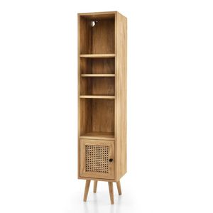 Mobiletto di Stoccaggio in Rattan a 4 Ripiani dal Design Sottile per Soggiorno - Product Image 1