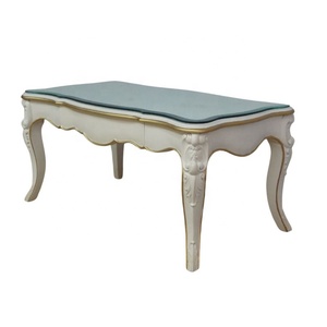 Bàn trà kiểu Pháp Bàn cà phê bằng gỗ bàn trung tâm cổ điển được thiết kế để trang trí phòng khách cổ và nội thất căn hộ - Product Image 3