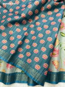 Collection de Sarees et Blouses en Soie Tussar avec Impression Numérique, Design Traditionnel Indien, Dernières Tendances, Vêtements de Fête pour Femmes - Product Image 6