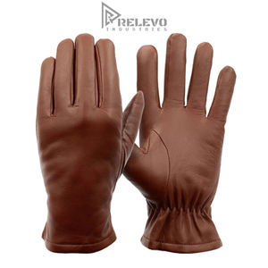 Gants unisexes classiques en cuir véritable, doux, confortables, respirants, logo personnalisé sur le devant et le dos, toutes les couleurs disponibles, toutes les saisons - Product Image 5
