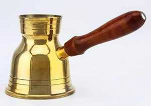 3 Pcs Brass Turkish Coffee Pot Set Traditional Cezve Ibrik Arabic Coffee <b>Maker</b> Stovetop Espresso Pot With Wooden Handles - Product Image 6