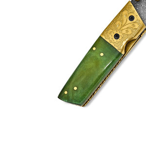 Handmade Damascus Steel Folding Pocket Knife Durable Outdoor Utility <b>Tool</b> <b>Camping</b> Hiking Fishing Travel Everyday Use - Product Image 3