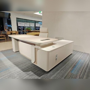 Poste de travail modulaire en HPL, base en contreplaqué E1, largeur 2100 mm, table de direction commerciale avec support en stratifié de qualité supérieure - Product Image 2