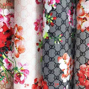 V285 Textiles Leather Product Luxury Brand Style Letter and Floral PVC Leather Fabric for <b>Shoes</b> Bags <b>Accessories</b> Craft Supplies - Product Image 2