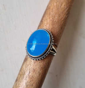 Anillo de piedras preciosas de Calcedonia con forma ovalada de Plata de Ley 925 ~ piedra de nacimiento del mes de marzo ~ joyería hecha a mano ~ regalo para Navidad - Product Image 5