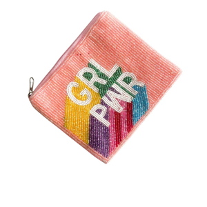 Pochette à monnaie perlée faite main, design GRL PWR, sac à main tendance pour femme, style été, léger, cadeau tendance, vente en gros B2B - Product Image 1