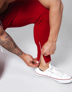 Men's Red Canvas Polyester Sweatpants Flat <b>White</b> Side Stripes Elastic Waist Drawstring Casual <b>Joggers</b> Breathable Knitted Autumn - Product Image 5