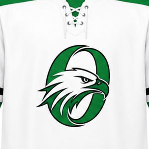 White Green Sublimation Ice Hockey Jersey Long Sleeve Sports Team Uniform Match Shirt Outdoor Training Wear <b>Athletic</b> Hockey - Product Image 4