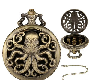 Orologio da Tasca Maxmax con Dadi Nascosti, in Metallo e Acrilico, Oro e Argento, per Dungeons and Dragons, Giochi di Ruolo e da Tavolo, Mini Dadi - Product Image 4