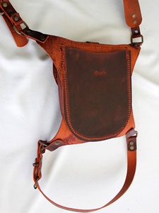 LLB-0009 Unique Vintage Genuine Leather Crossbody Sling for <b>Leg</b> Waist and Hip with Gift Multi-Function Bag for Him - Product Image 3