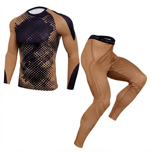 DROGEN EXPORT Leggings de compression pour homme, ensemble de fitness respirant et anti-transpiration, extensible dans quatre directions, imprimé par transfert thermique - Product Image 1
