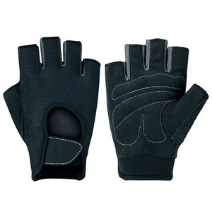 Gants de musculation demi-doigts antidérapants unisexe en tissu tissé à enfiler pour la gym et le fitness - Product Image 1