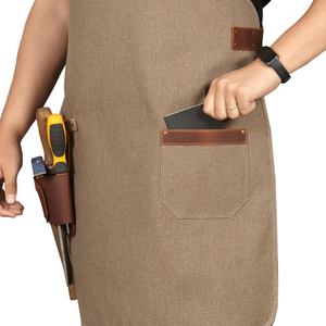 Delantal Unisex de Lona y Cuero Resistente con Correa Ajustable para Uso en Restaurantes y Bares - Product Image 6