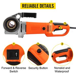 Macchina filettatrice elettrica industriale da 2300W 110V portatile per tubi in rame con 4 filiere per tubazioni da 1/2'' e 1 1/4'' - Product Image 4